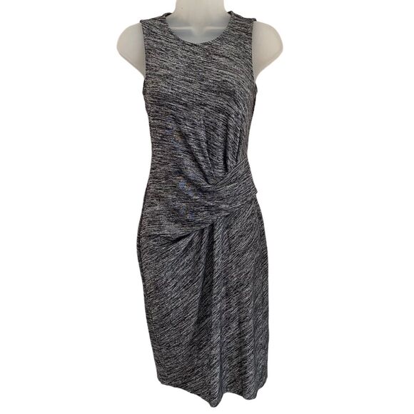 Bar III XS Ruched Bodycon Dress Heathered Gray Sleeveless NWT - Picture 1 of 5